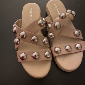 Marc Fisher Nude Studded Sandals